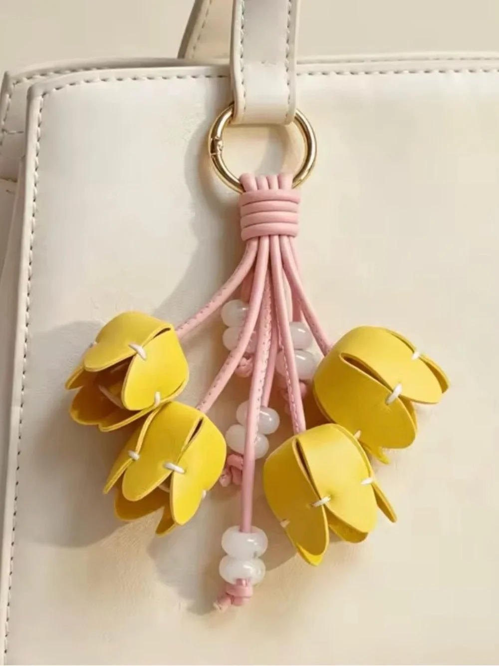 Tulip Bag Charm - Premium Vegan Leather
